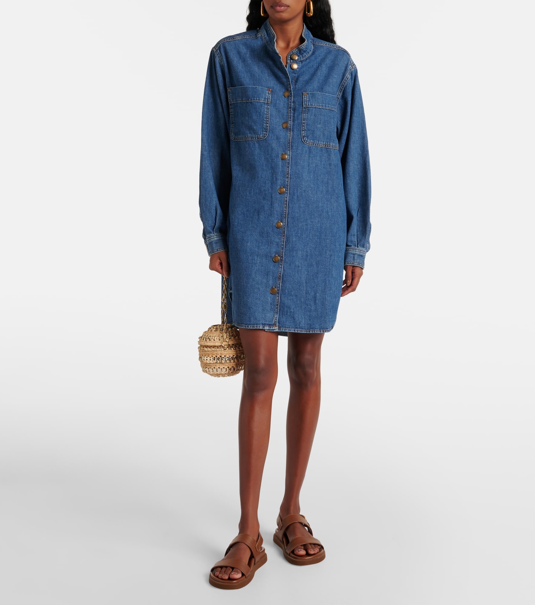 Double Pocket denim shirt dress - 2