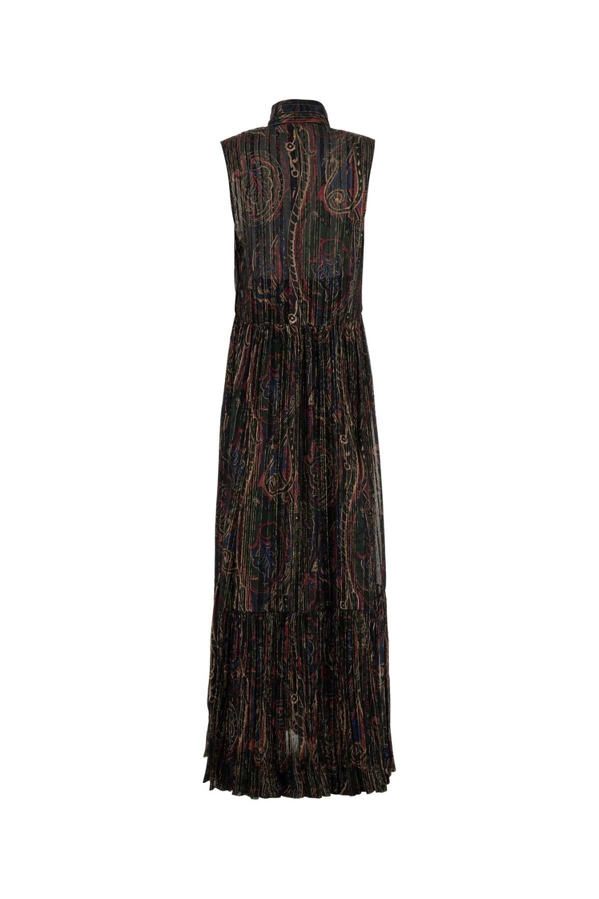 Saint Laurent Women Printed Silk Blend Long Dress - 2