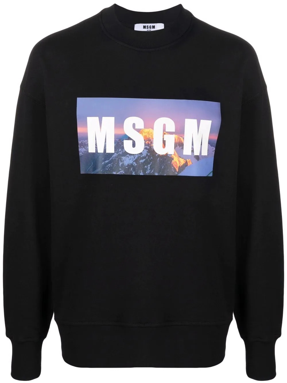 logo-print crew neck sweatshirt - 1