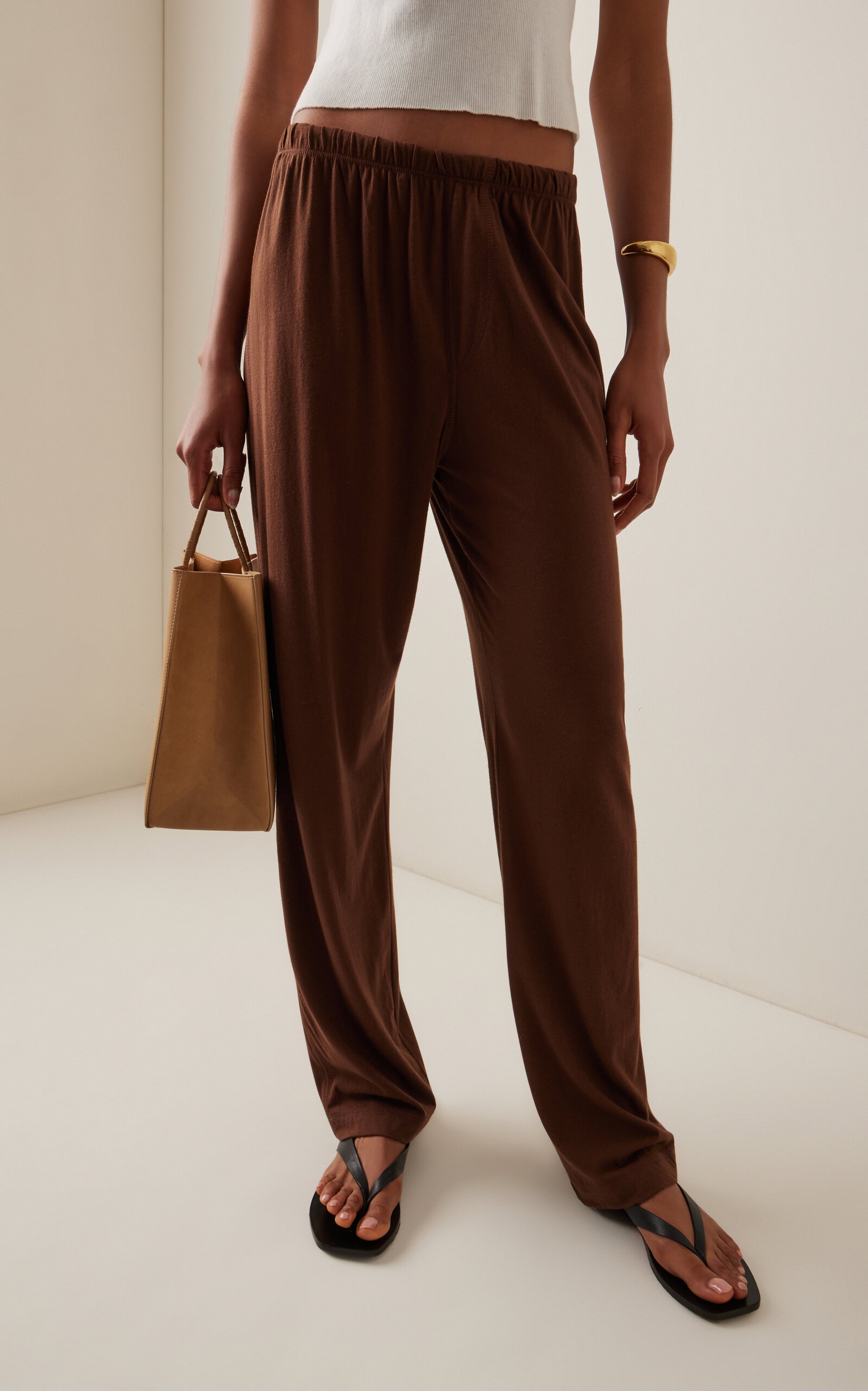 Chloe Cotton-Modal Lounge Pants brown - 3