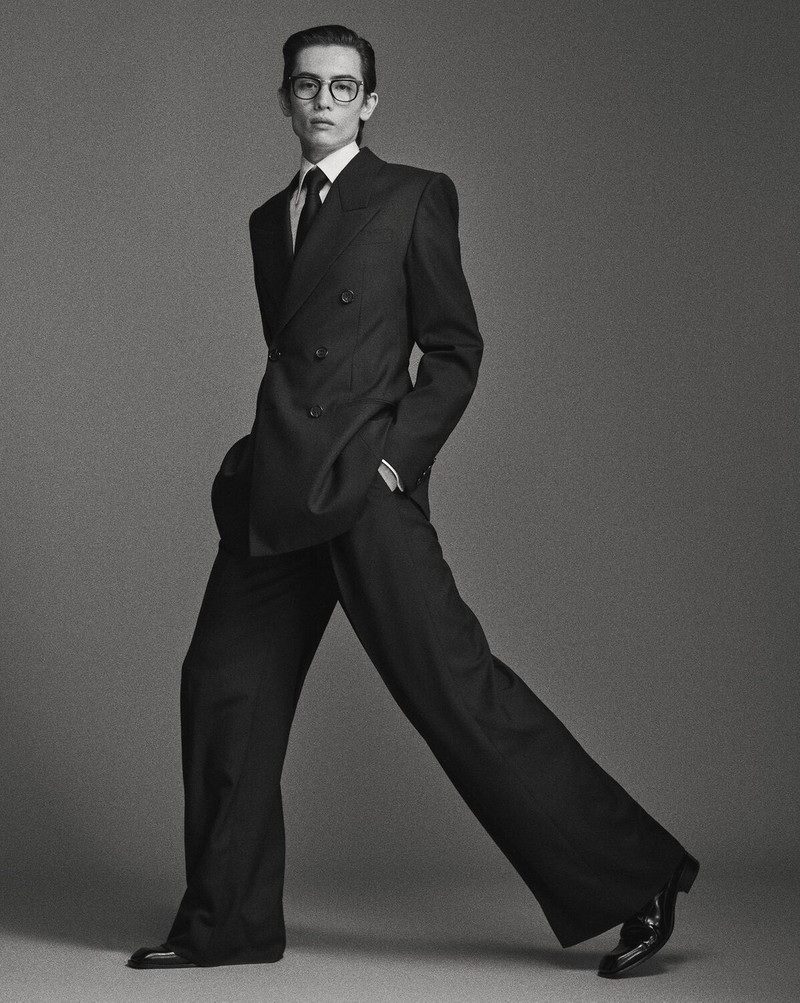 SAINT LAURENT WIDE-LEG PANTS IN WOOL outlook