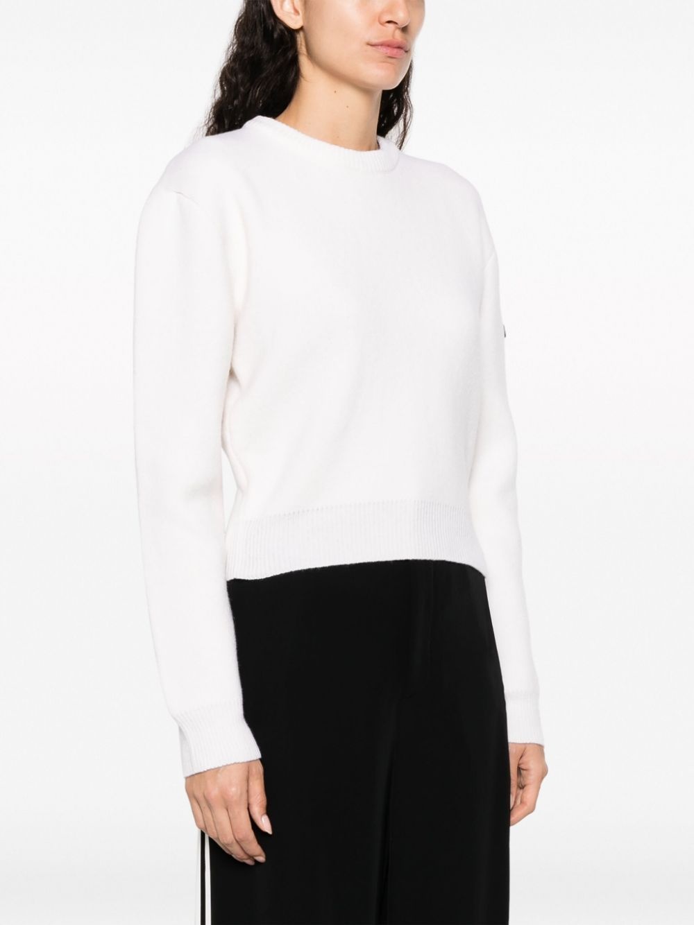 logo-patch stretch-wool jumper - 3