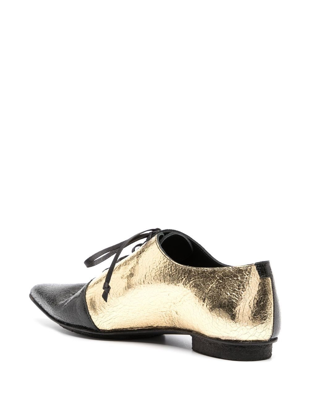 two-tone pointed lace-up shoes - 3