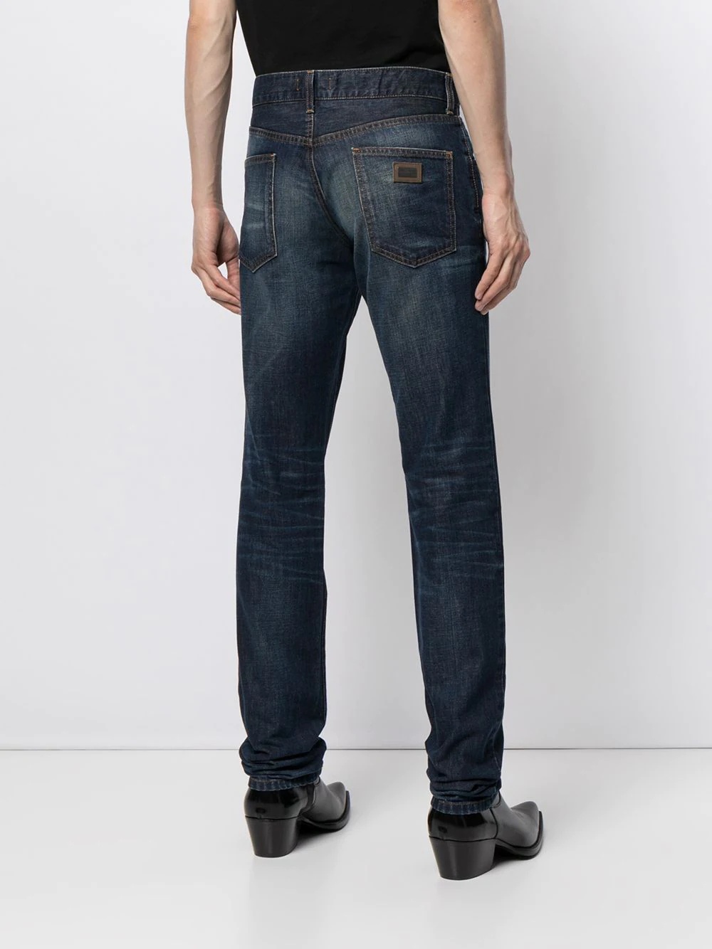 bleach-effect regular-fit jeans - 4