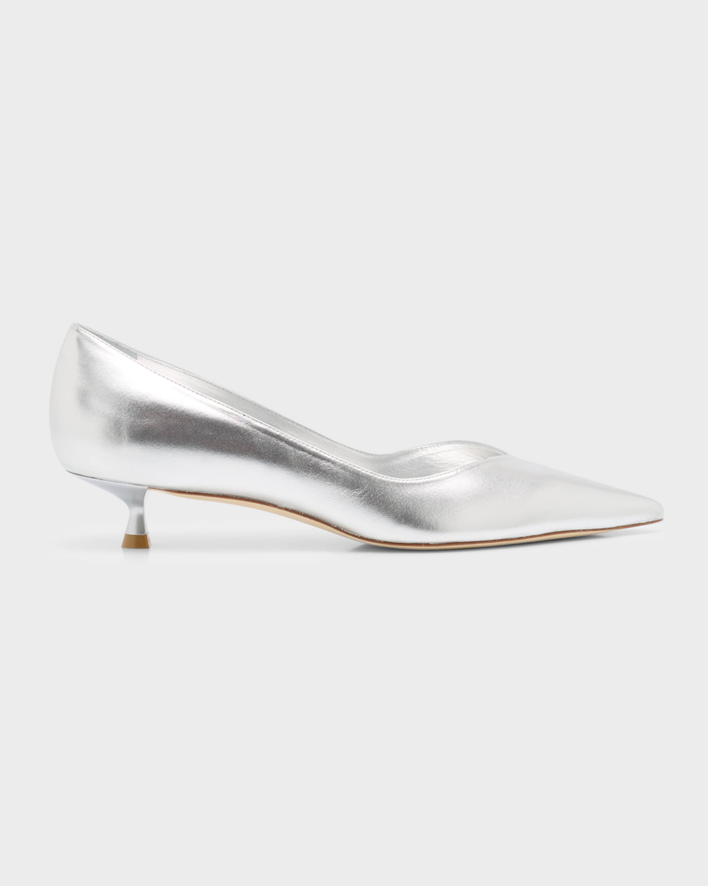 Eva Metallic Kitten-Heel Pumps - 1