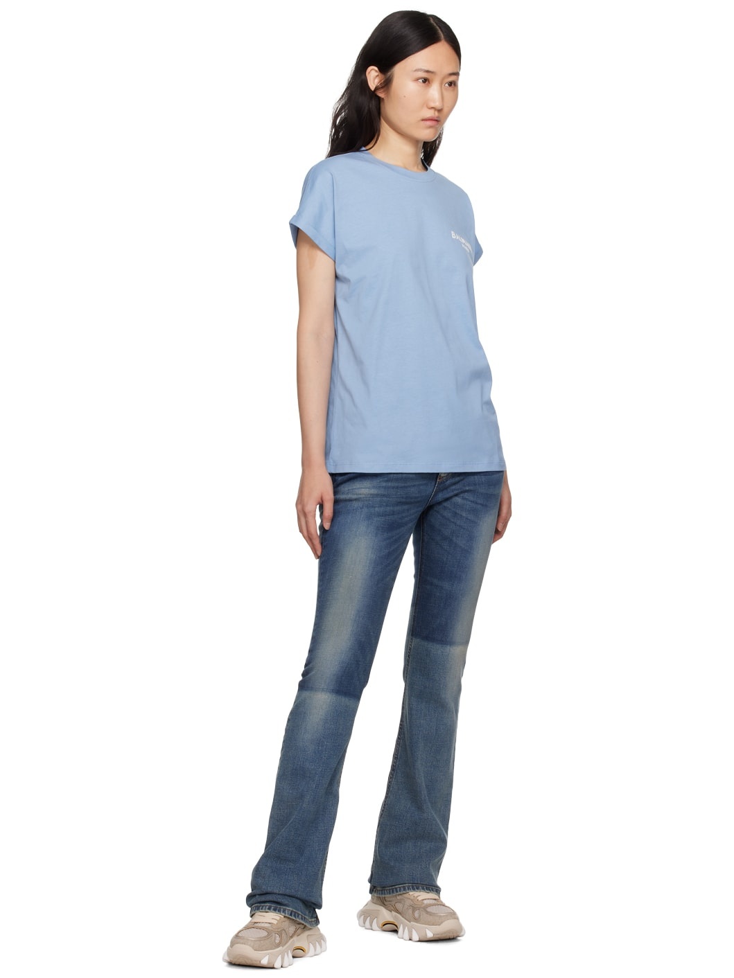 Blue Flocked T-Shirt - 4