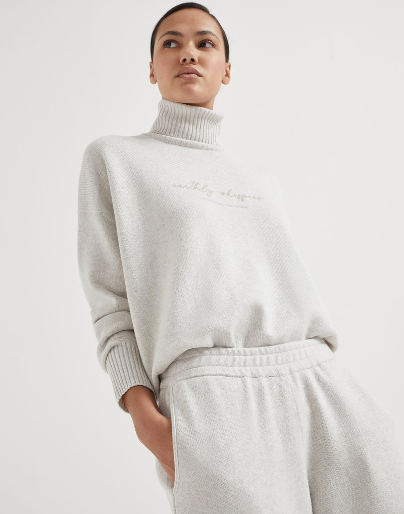 Virgin wool, cashmere and silk knit trousers 3