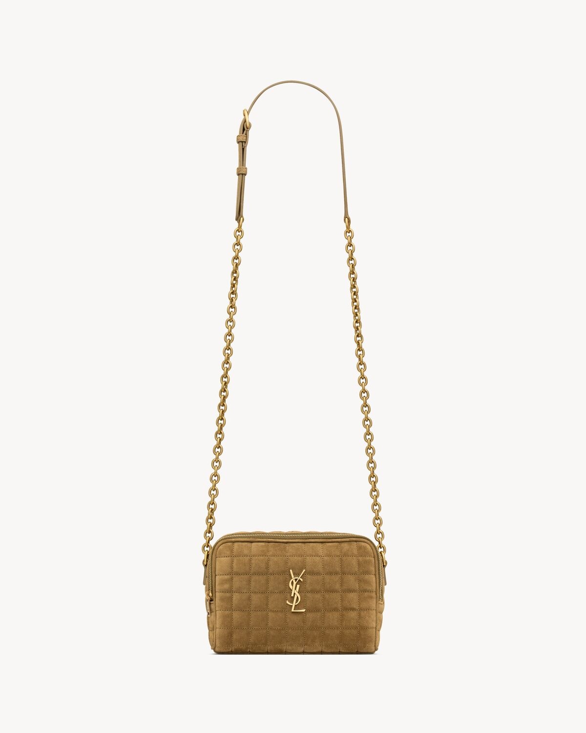 CASSANDRE MATELASSÉ CARRÉ MINI CAMERA BAG IN SUEDE - 1
