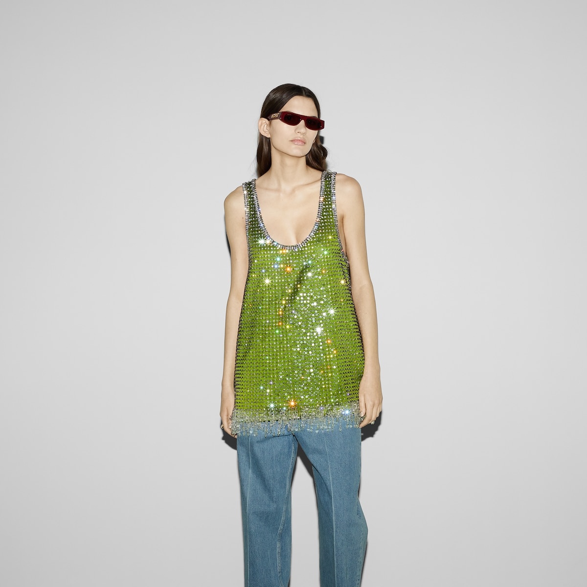 Silk dress with crystal embroidery - 3