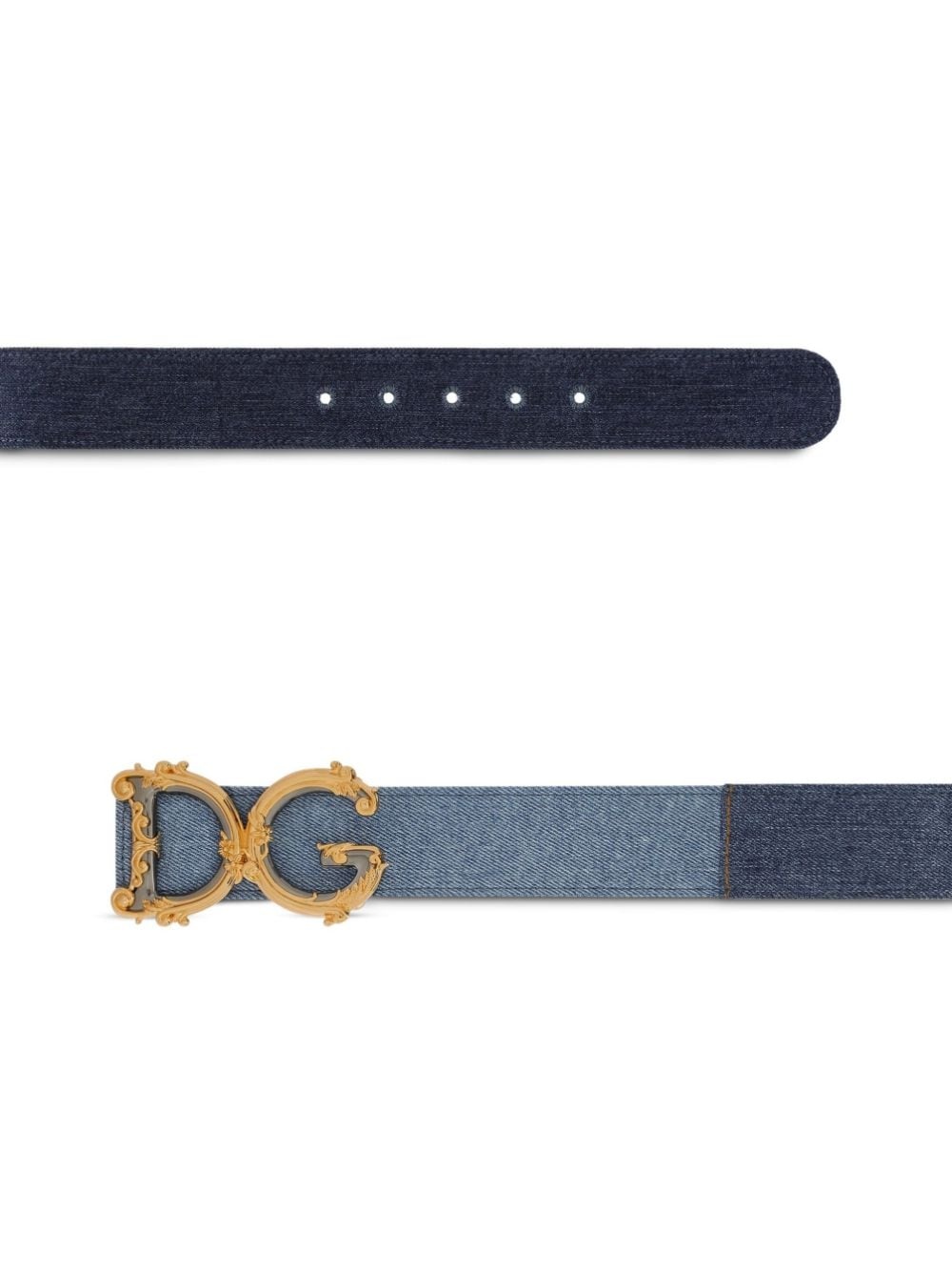 logo-buckle cotton belt - 2