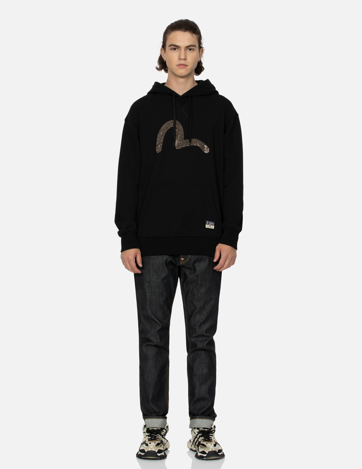RHINESTONE SEAGULL RELAX FIT HOODIE - 5
