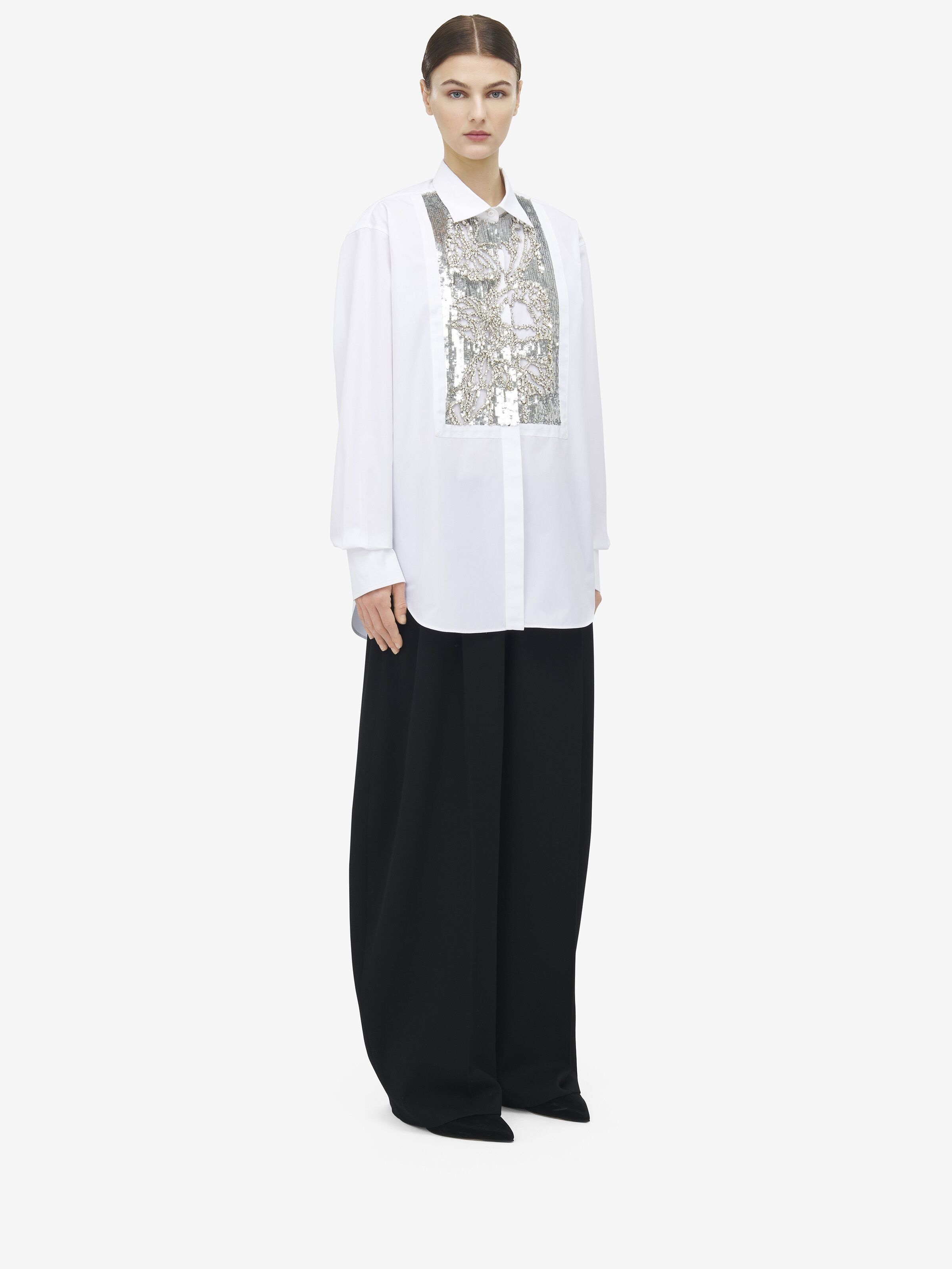 Crystal Stencil Embroidery Shirt - 4