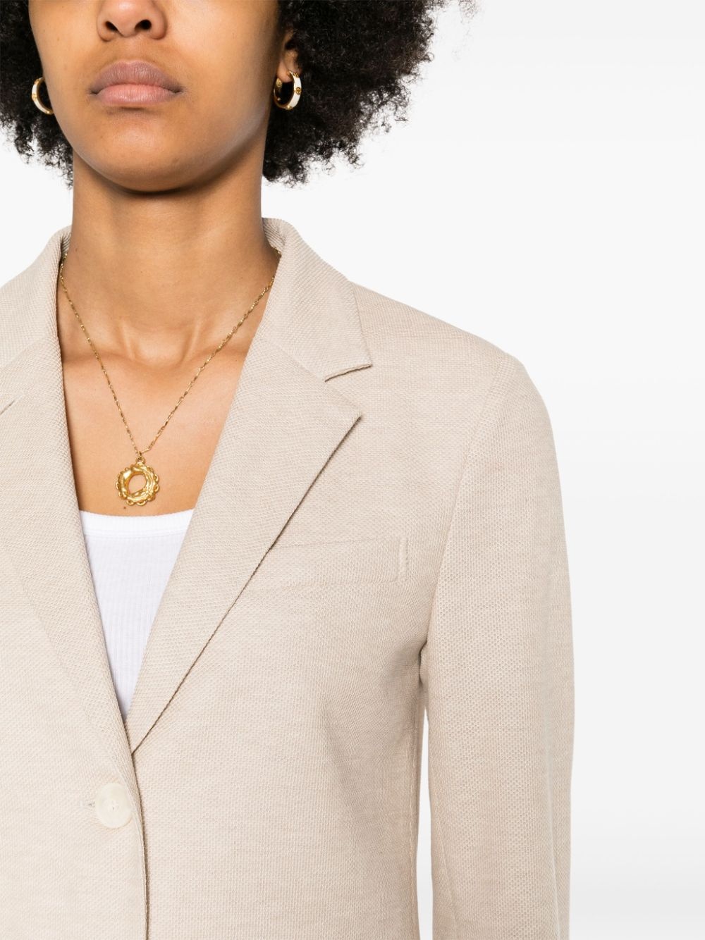 honeycomb double-breasted blazer - 5