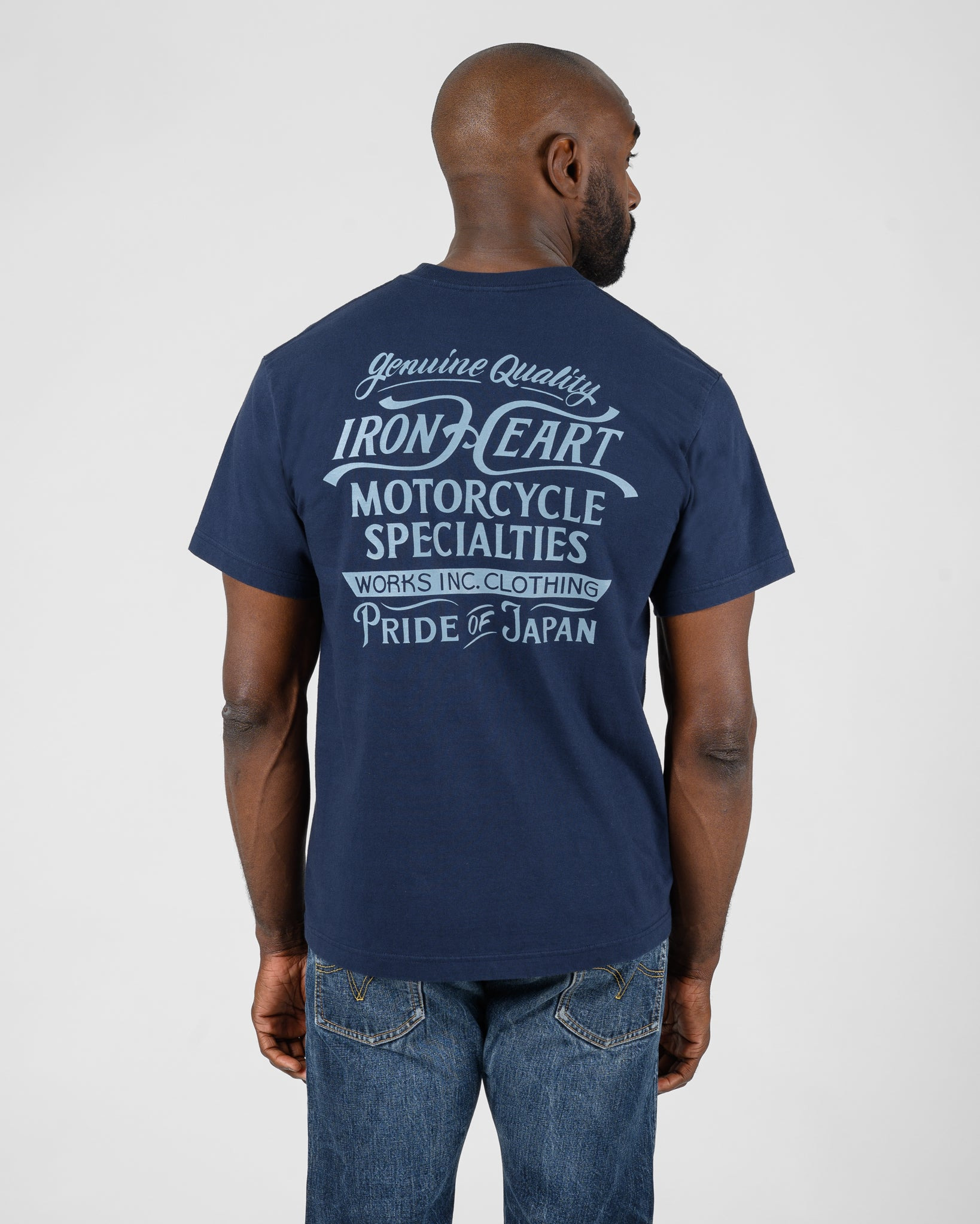 7.5OZ PRINTED LOOPWHEEL CREW NECK T-SHIRT - NAVY - 2