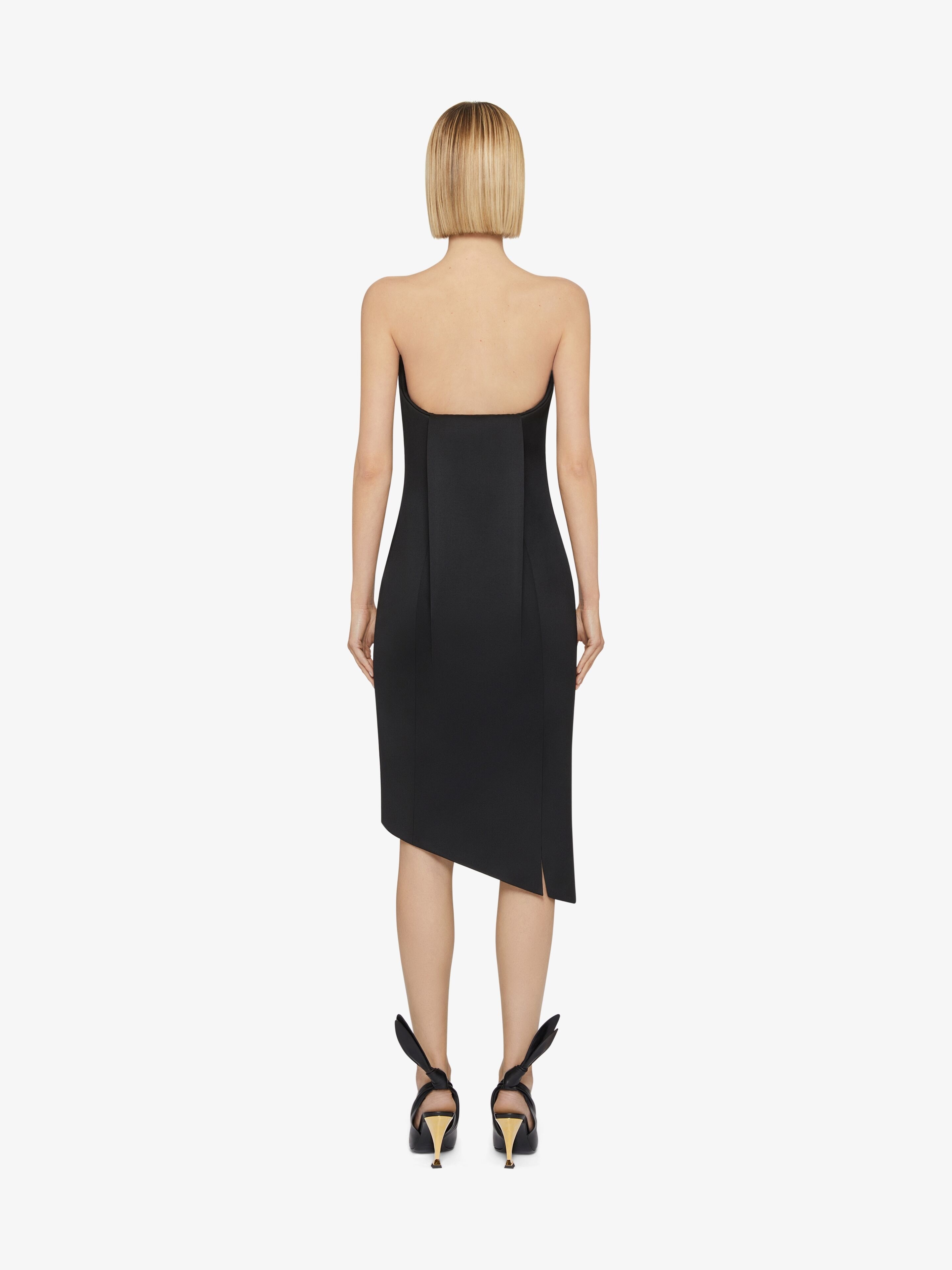 ASYMMETRIC BUSTIER DRESS IN WOOL - 4