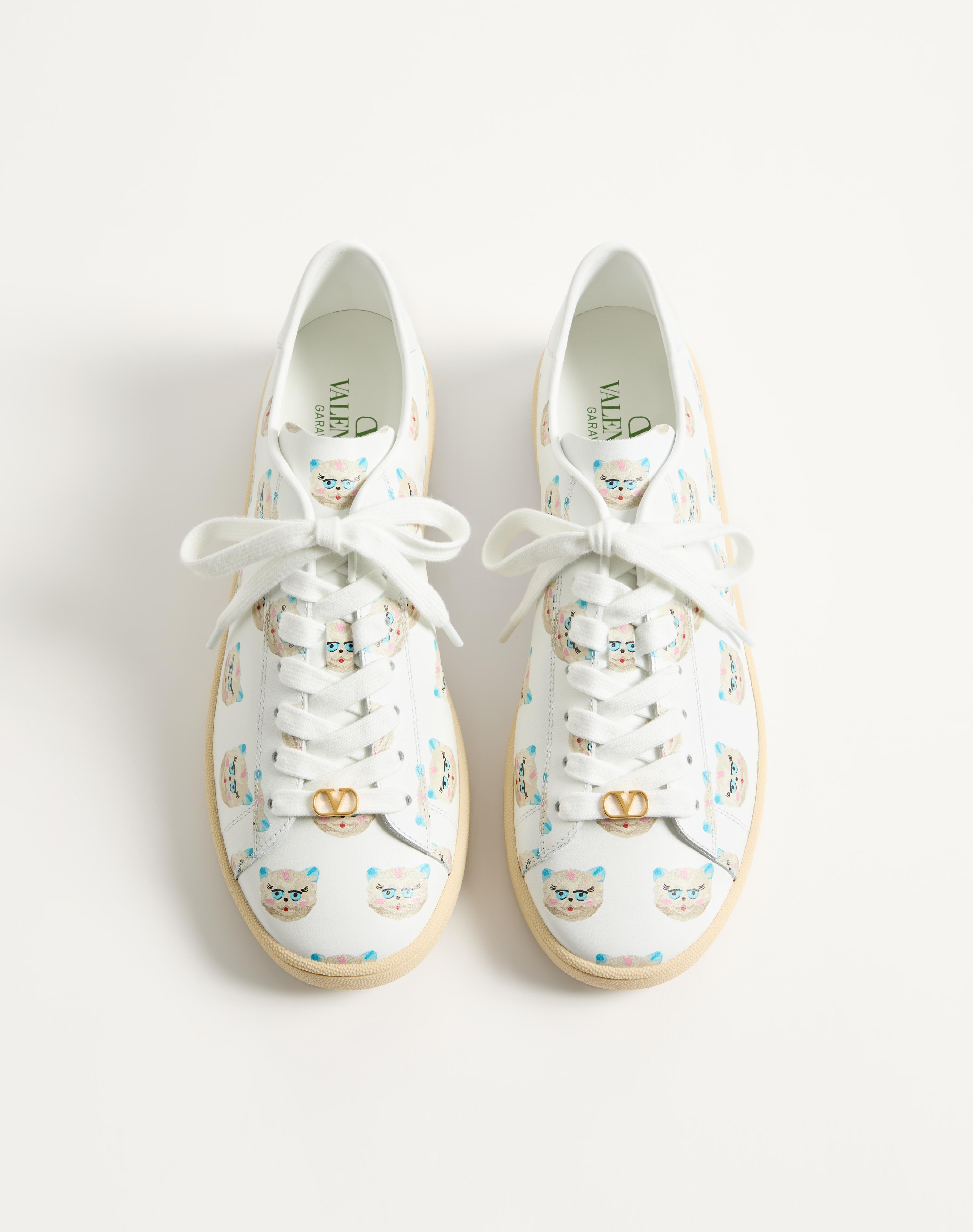 ROYCO SNEAKER IN NAPPA CALFSKIN WITH LE CHAT DE LA MAISON MOTIF - 5