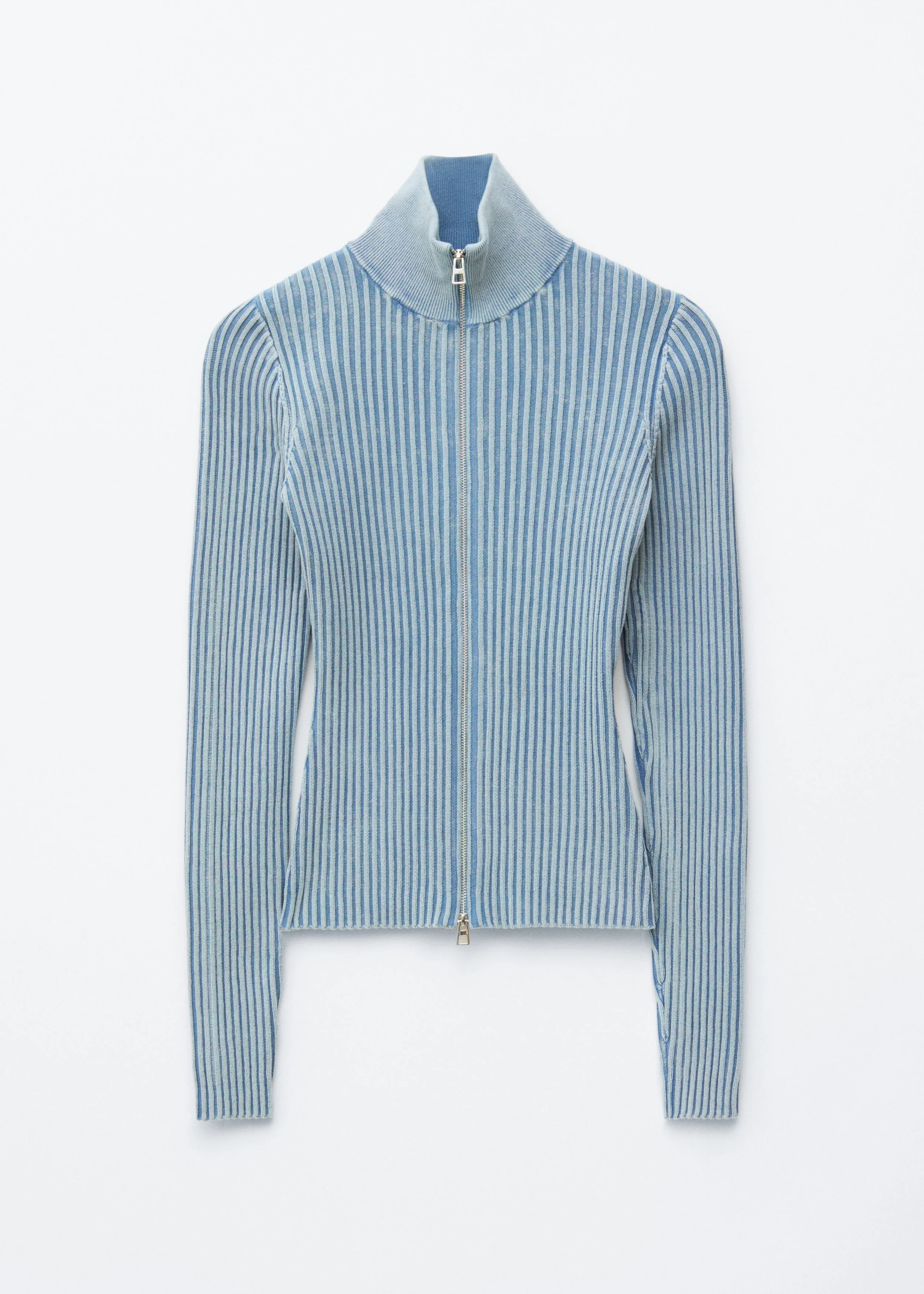 Zip-Up Turtleneck Cardigan - 1