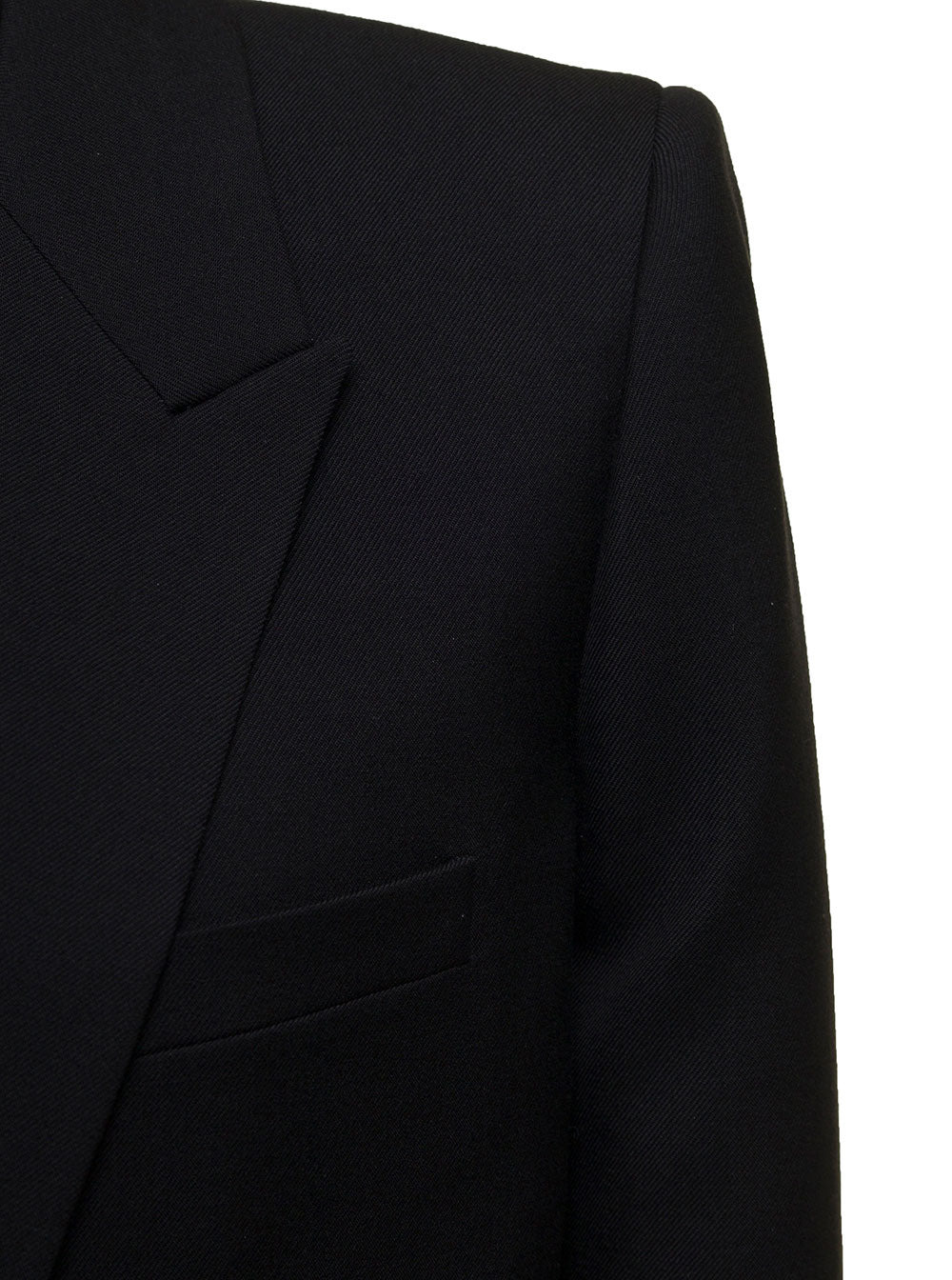 Saint Laurent Women Saint Laurent Woman's Black  Gabardine Single-Breasted Blazer - 3