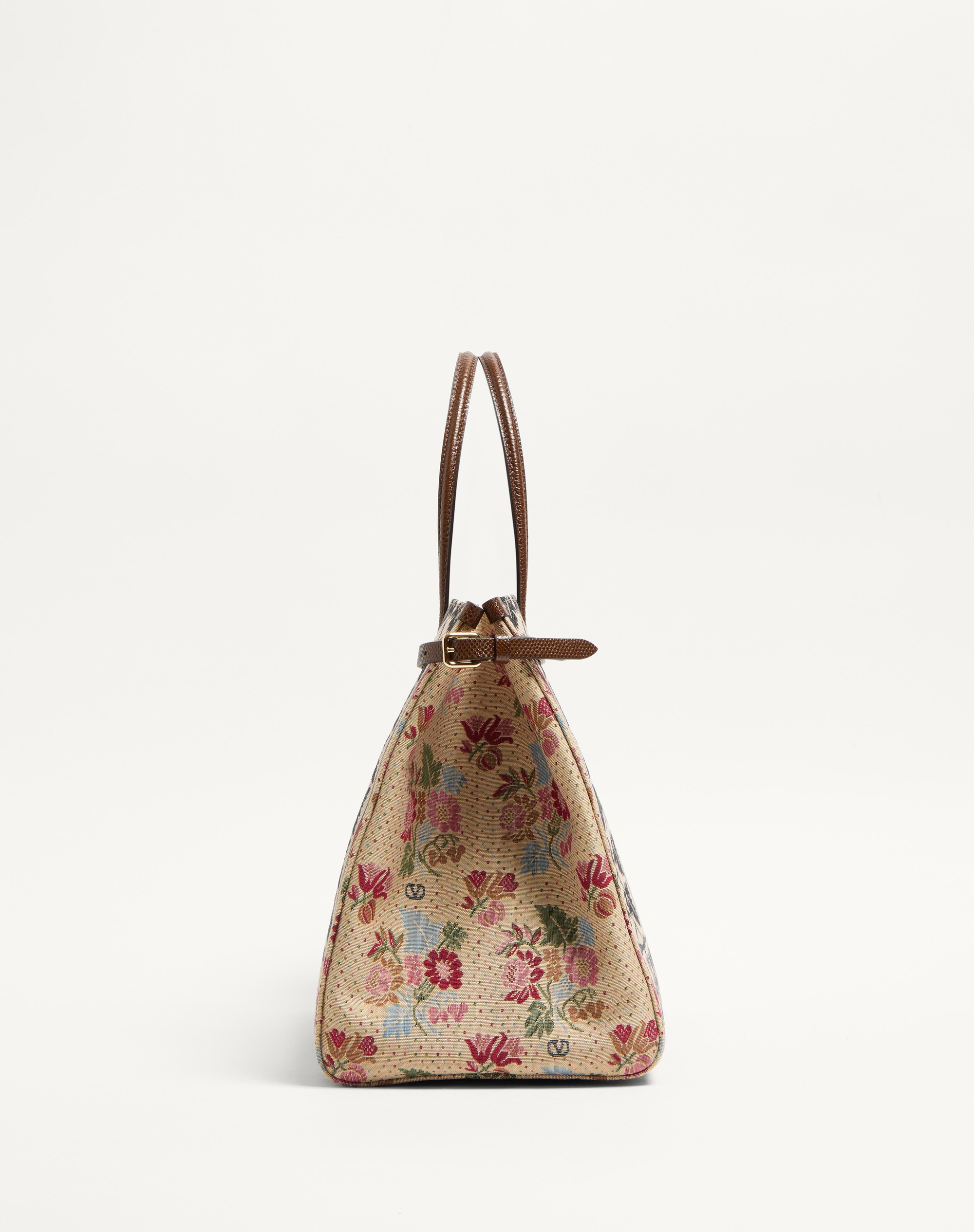 VALENTINO GARAVANI ANTIBES MEDIUM SHOPPING BAG IN JACQUARD AND KARUNG FABRIC - 4