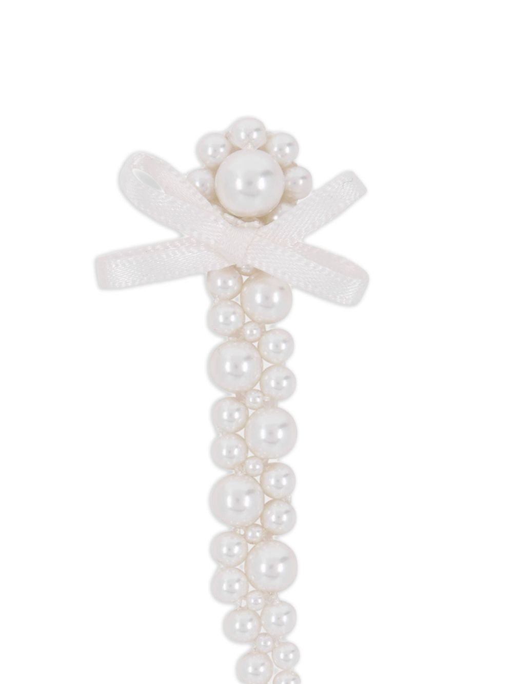 pearl bow drop earrings - 2