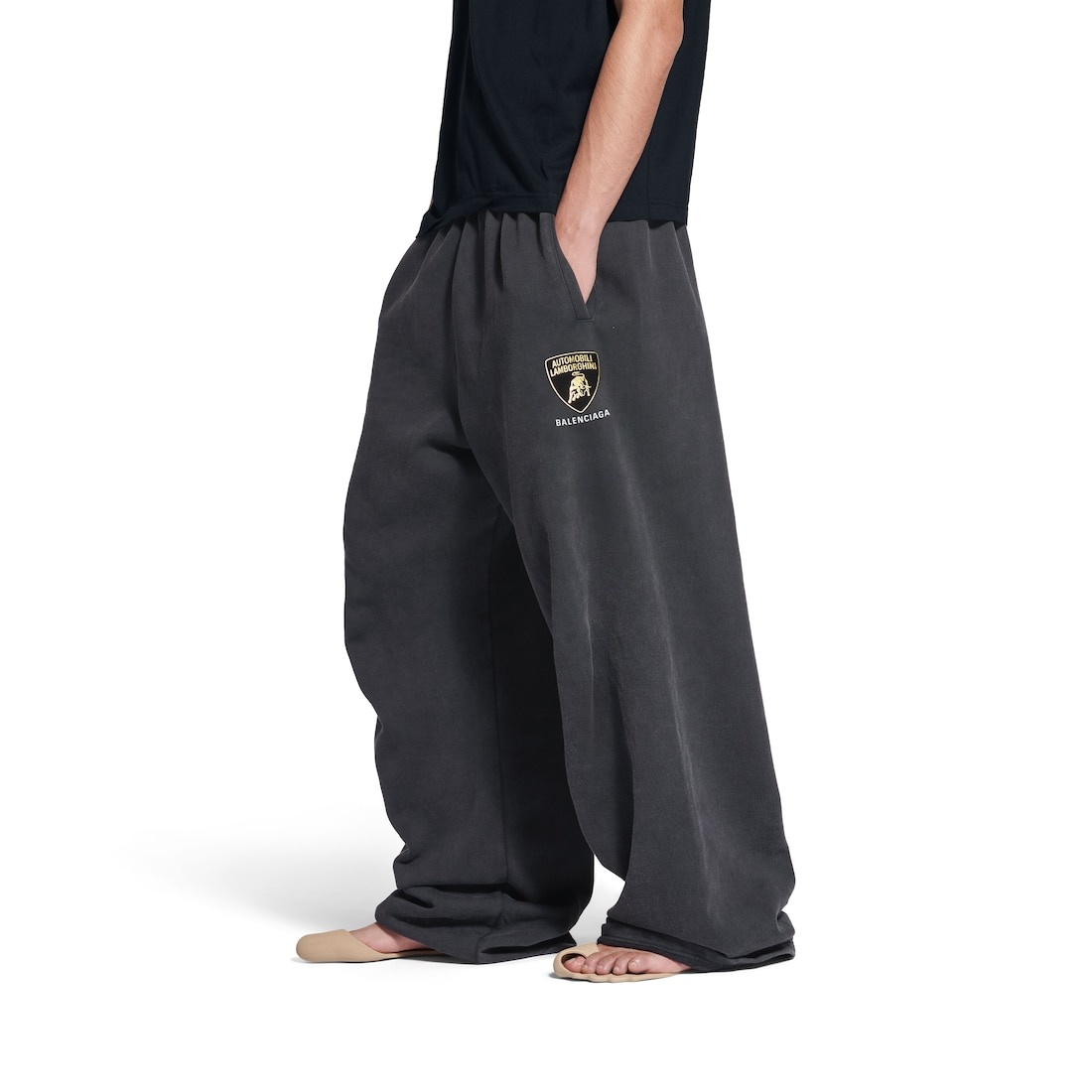 Men's Balenciaga I Automobili Lamborghini Oversized Sweatpants in Black Faded - 5