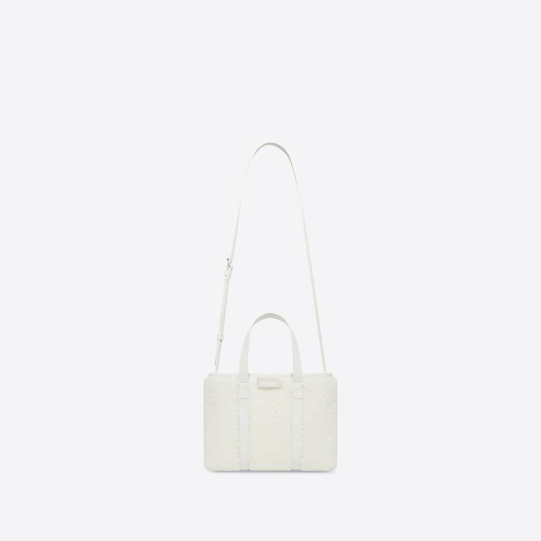 Women's Barbes Small East-west Shopper Bag In Shearling in White - 4