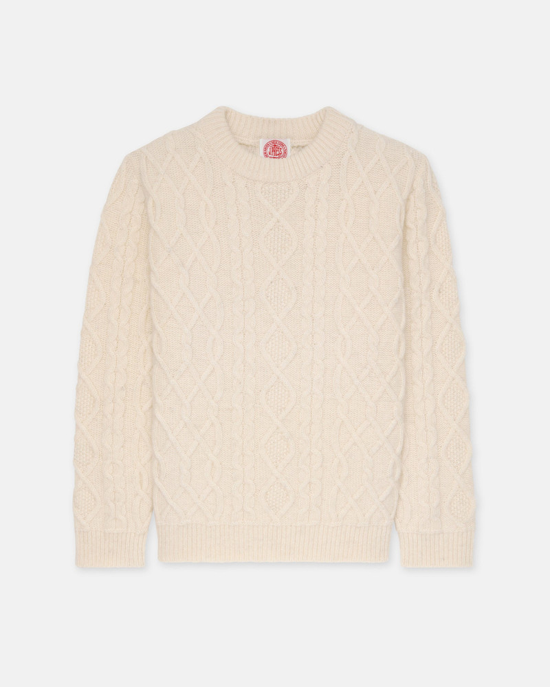 J. PRESS MADE-IN-NORWAY CREAM ARAN KNIT SWEATER outlook