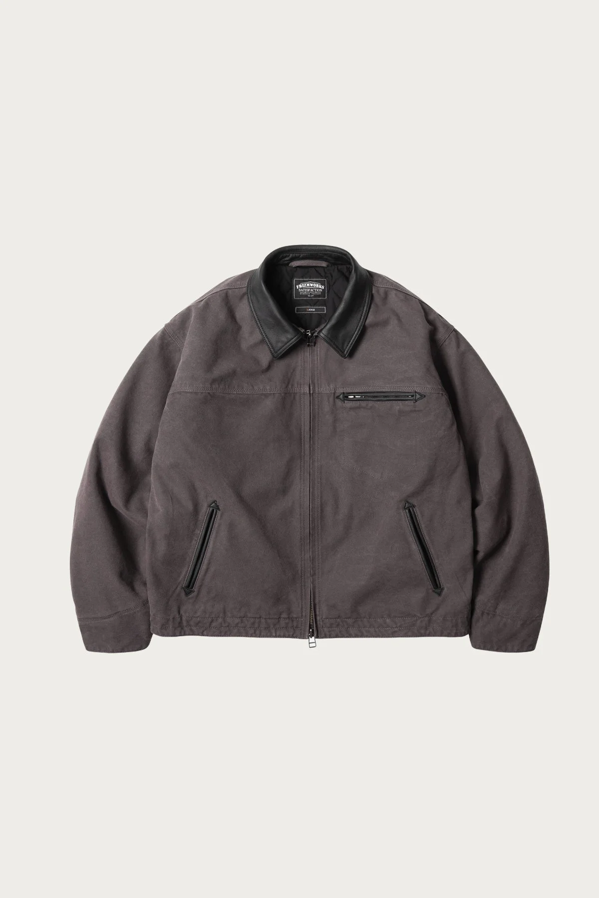 Heavy Canvas Destroyed Work Jacket - Mud - 1
