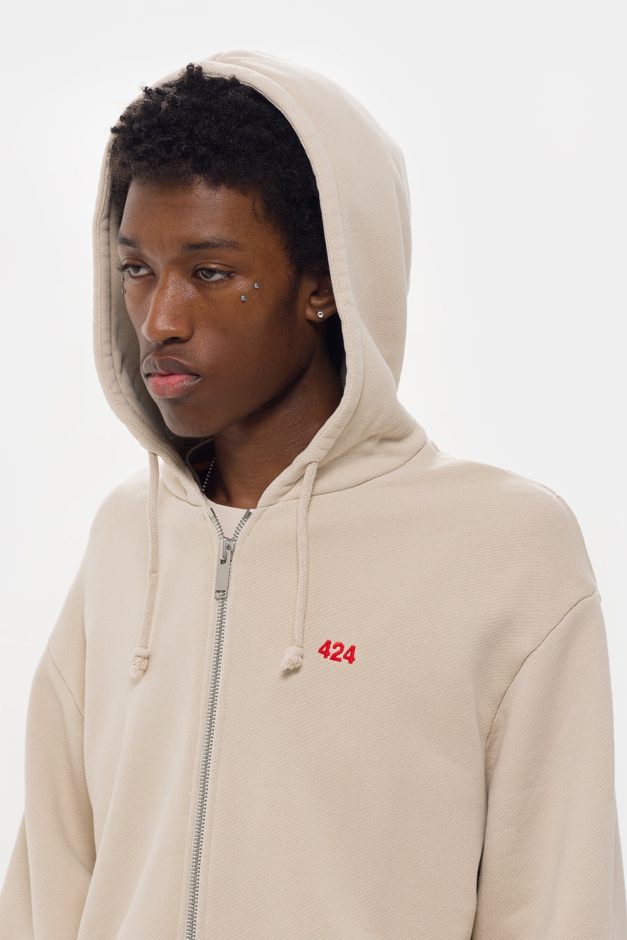 Zip Up Hoodie in Tea - 4