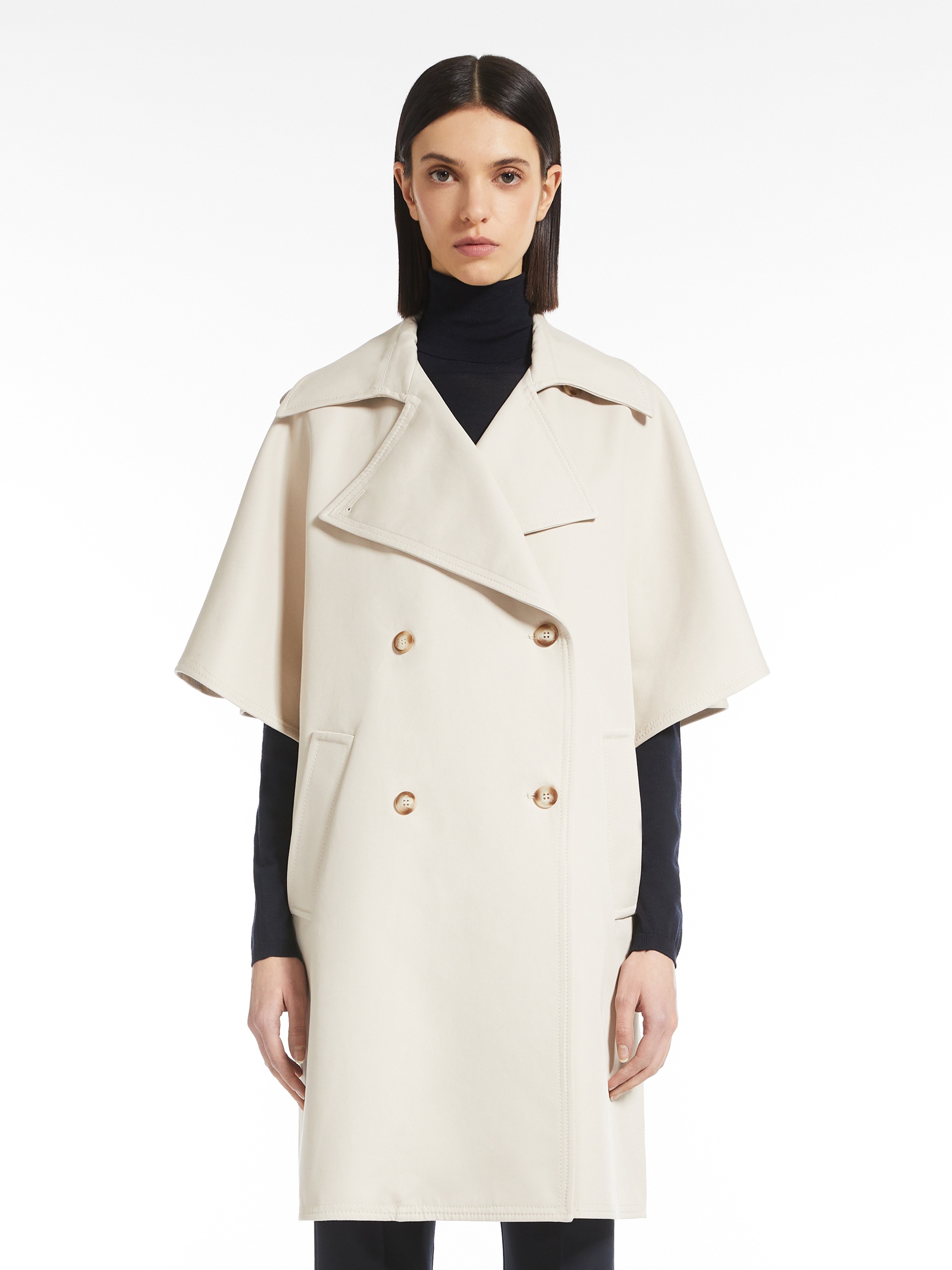 Max Mara FATA Water-repellent cotton cape | REVERSIBLE