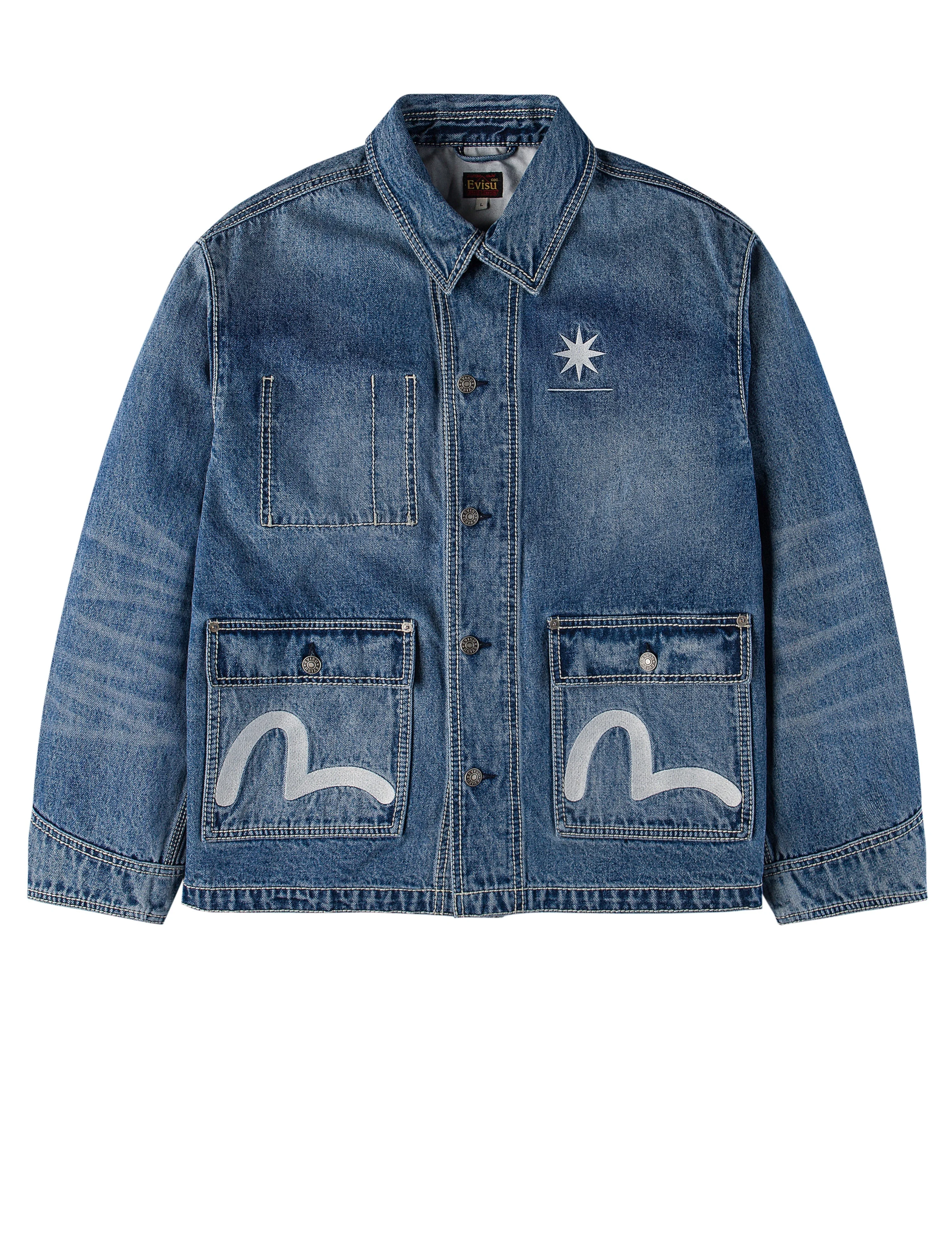 EVISU X GDC Embroidery Relax Fit Denim Jacket - 1