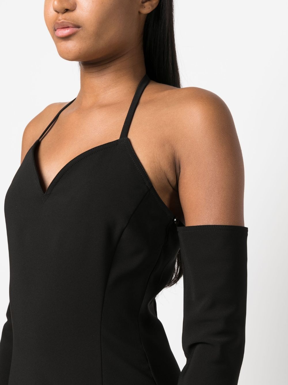detachable-sleeves halterneck dress - 5