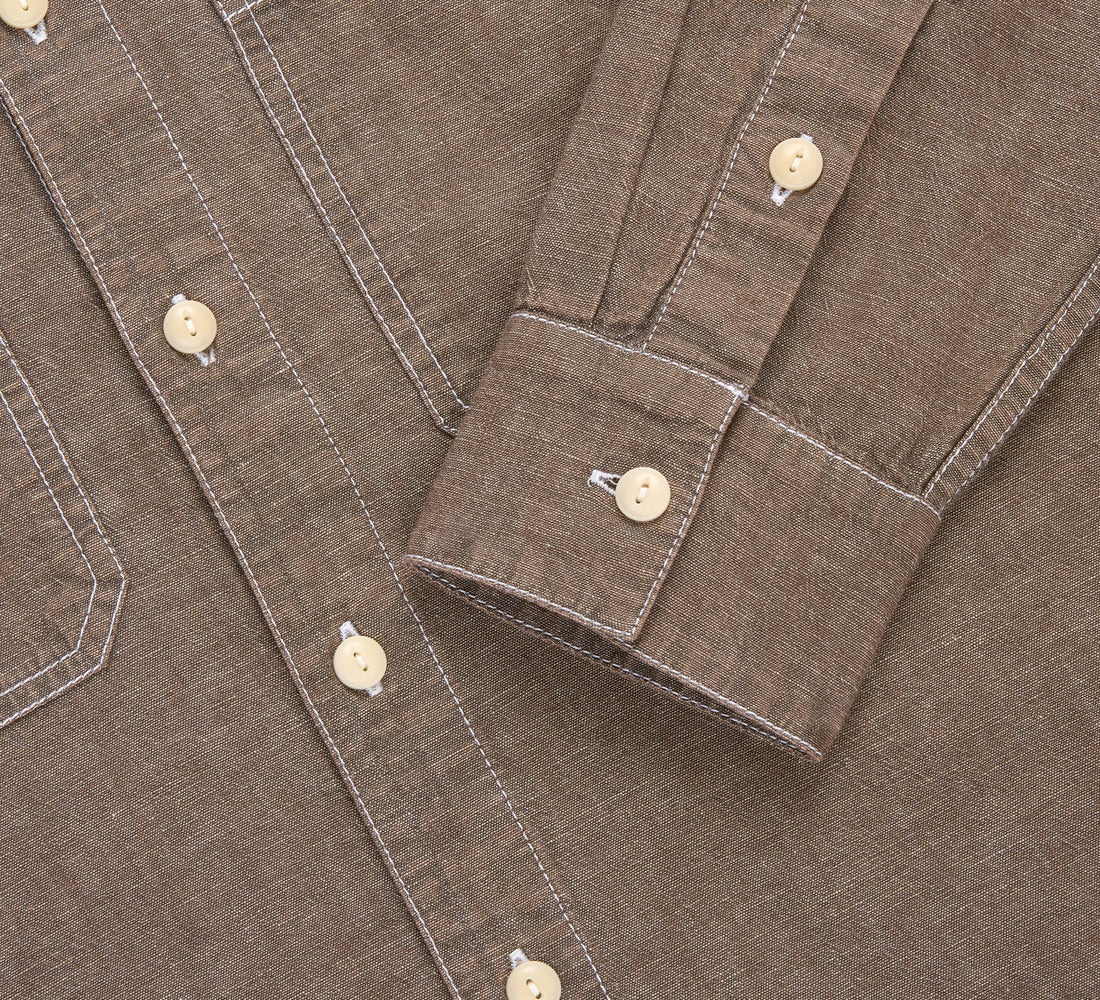 Utility Shirt - Brown Chambray - 4
