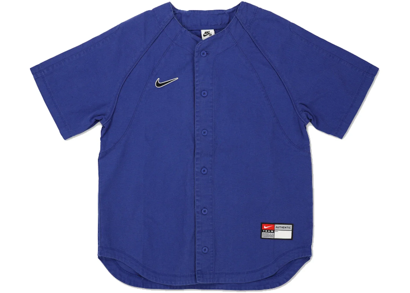 Nike SB 스케이트 보드 솔리드 컬러 로고 자수 짧은 소매 Unisex 파란 DQ6283-455 - 1
