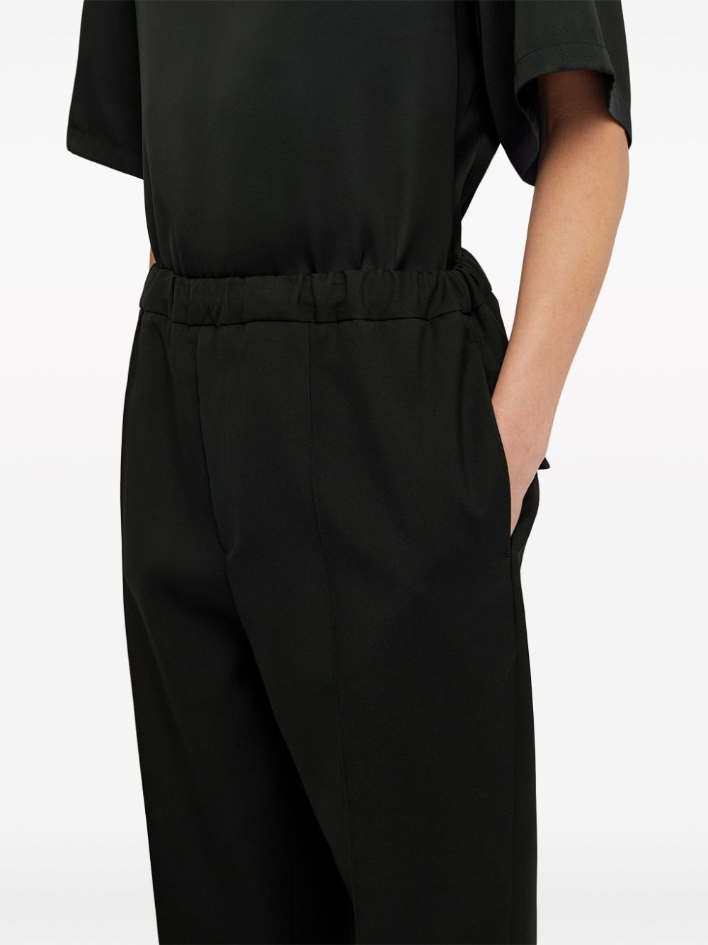 elasticated-waistband wool trousers - 5