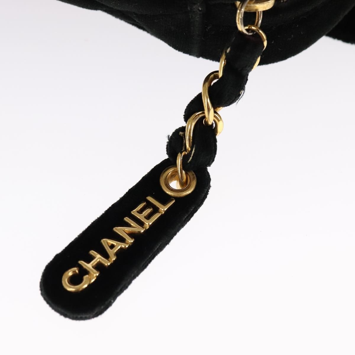 CHANEL Matelasse Hand Bag Suede Black CC - 14