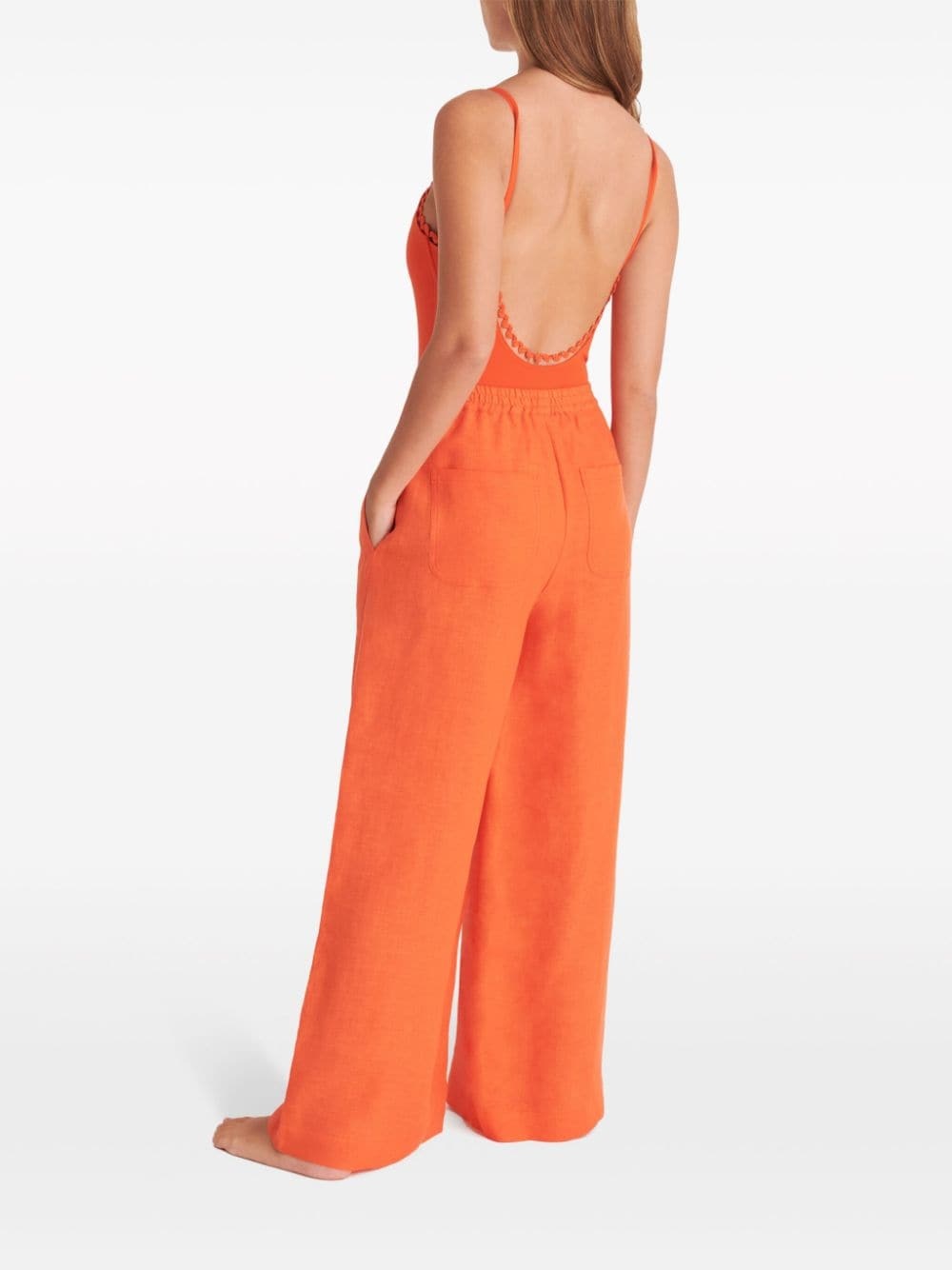 Select wide-leg linen trousers - 3