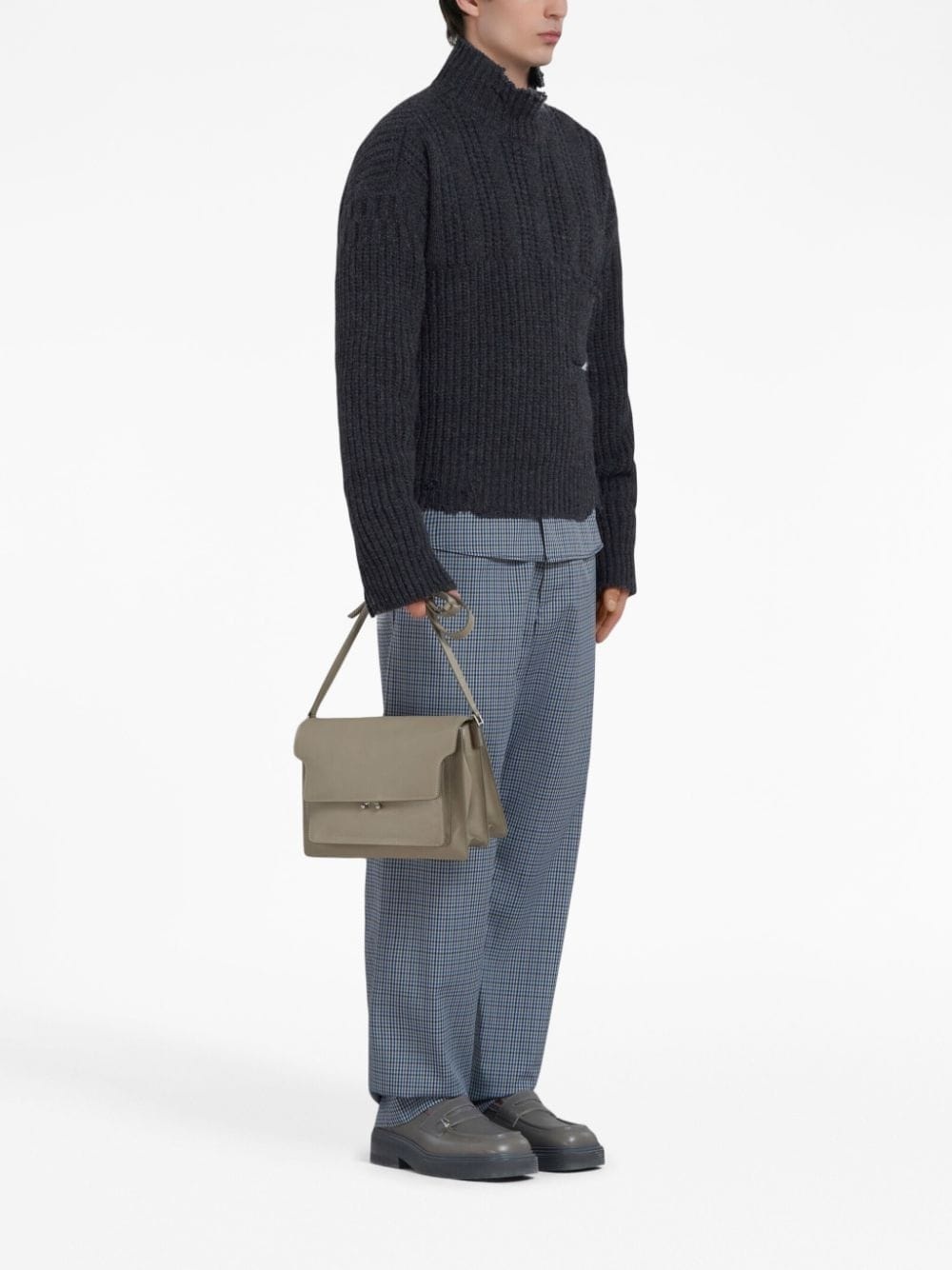 plaid straight-leg trousers - 2
