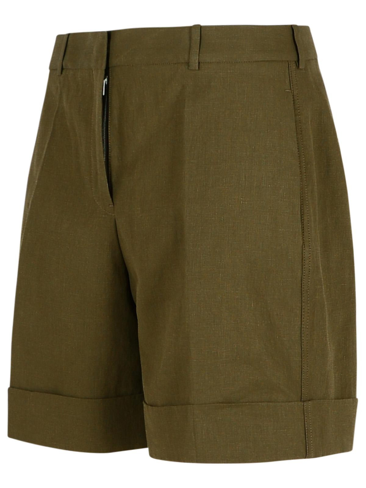 Jil Sander Green Linen Shorts Women - 2