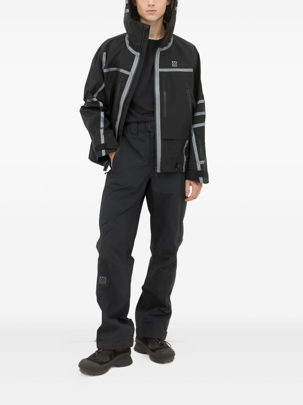 zip-fastening drawstring trousers - 2