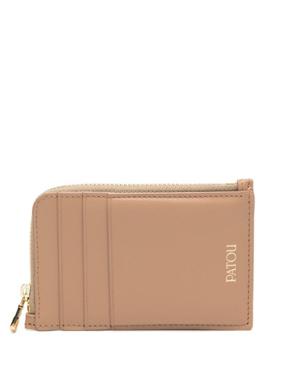 PATOU logo-stamp leather cardholder outlook