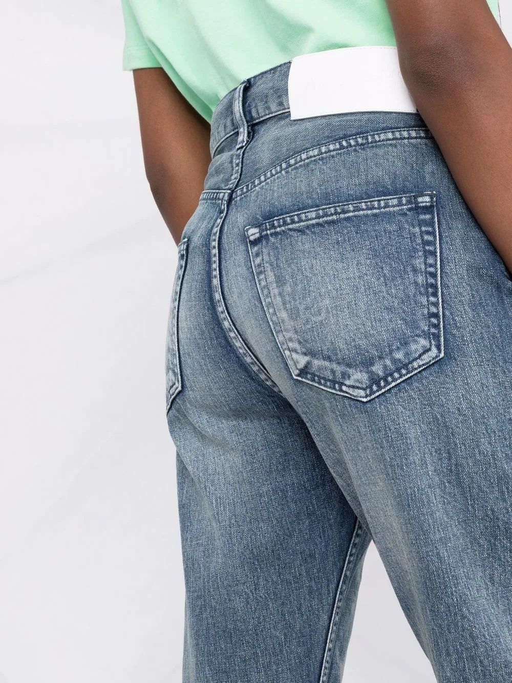 straight-leg washed jeans - 3