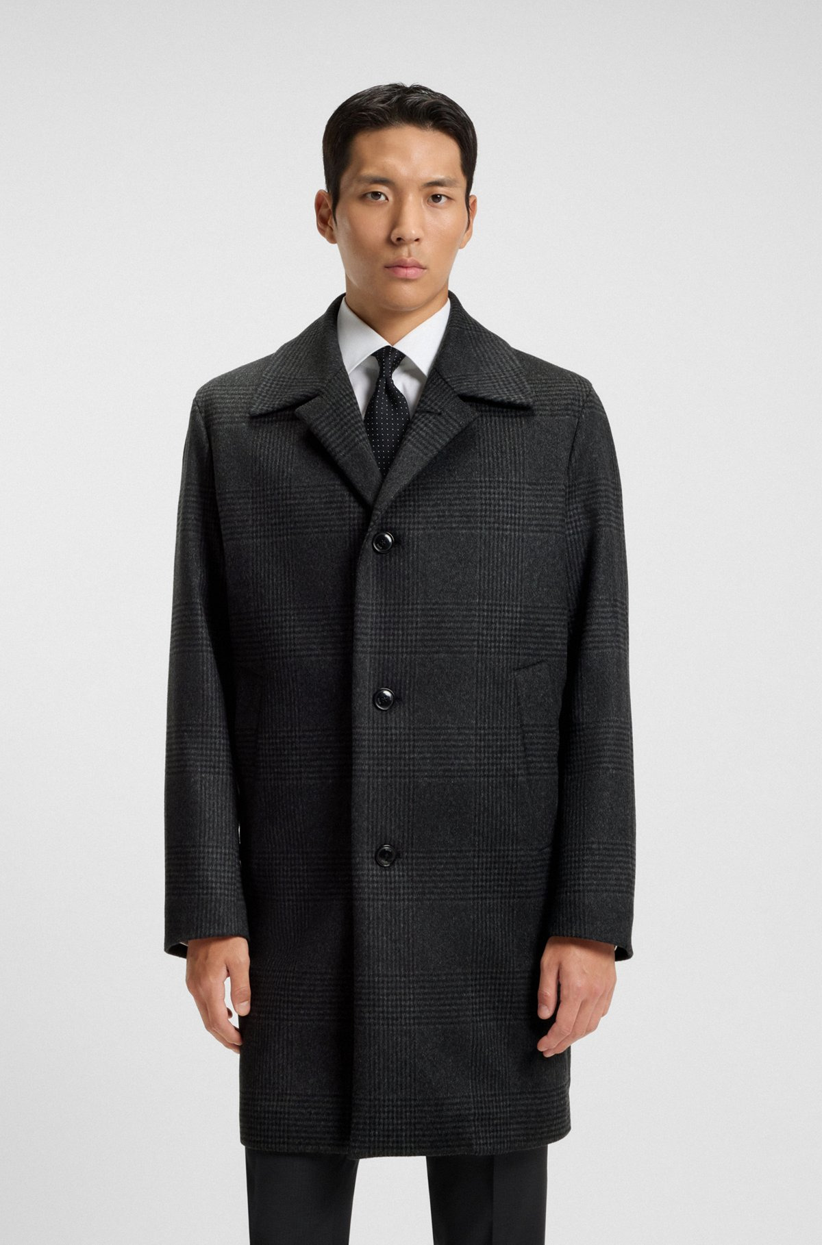 RELAXED-FIT COAT IN CHECKED WOOL AND CASHMERE - 2