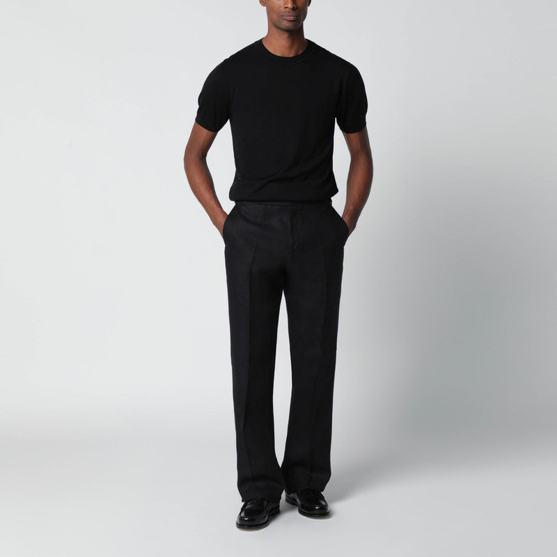 LARDINI Black wool-blend knit outlook