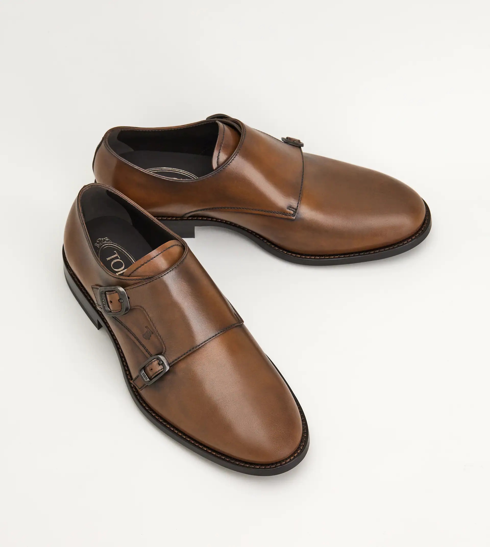 MONKSTRAP IN LEATHER - BROWN - 3