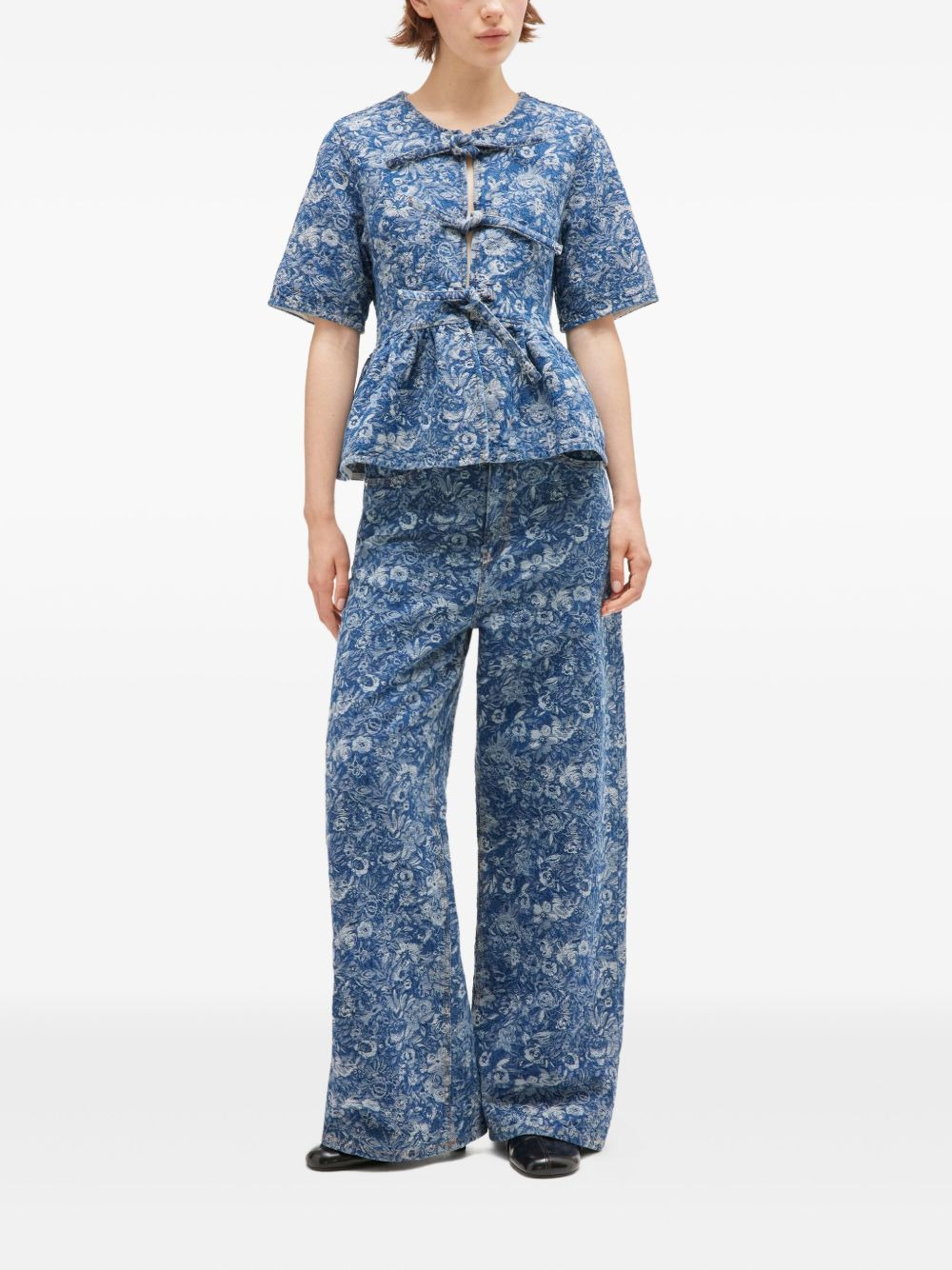 bow-detailed peplum blouse - 2