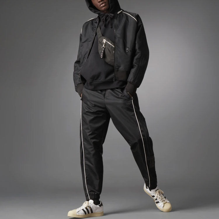 adidas originals Blue Version Series Side Zipper Sports Long Pants Black HB1695 - 4