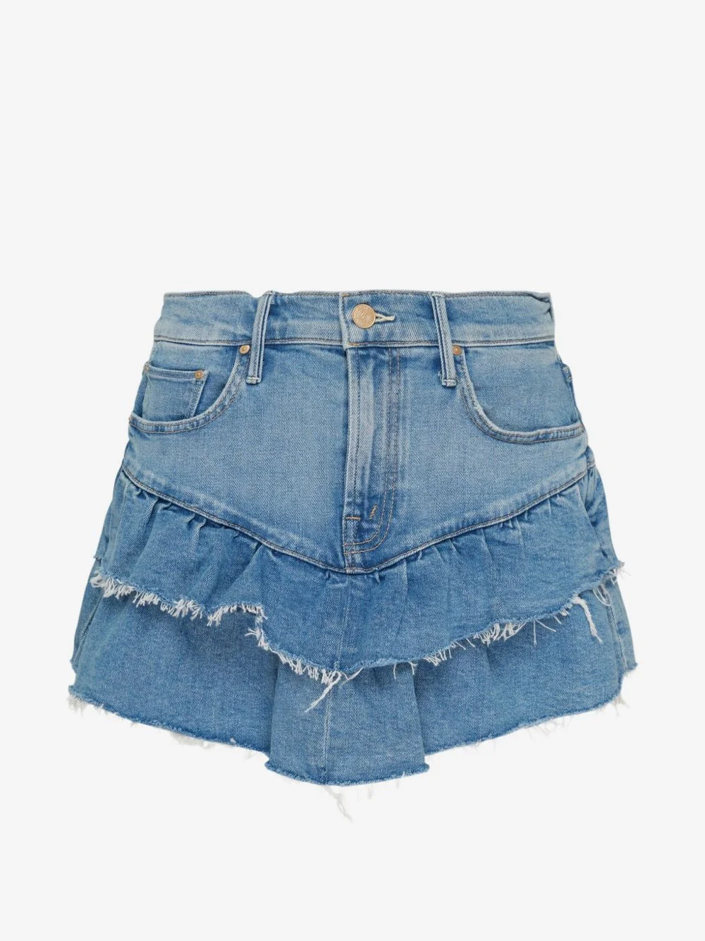 Ruffle My Feathers denim mini skirt - 1