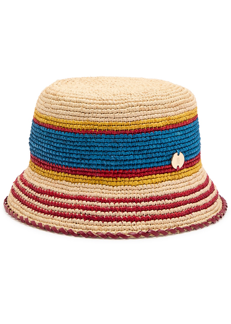Rabanne Striped Raffia Bucket hat - 1
