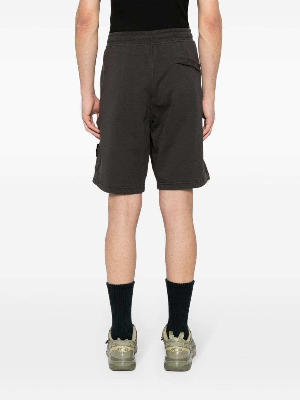 Compass-badge cotton track shorts - 4